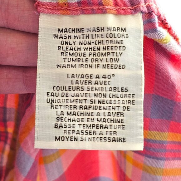 Ralph Lauren Denim & Supply Pink Collared Plaid Button Up Blouse Sz M - Picture 5 of 6